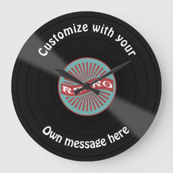 Customized Vinyl Record Large Clock by DippyDoodle at Zazzle