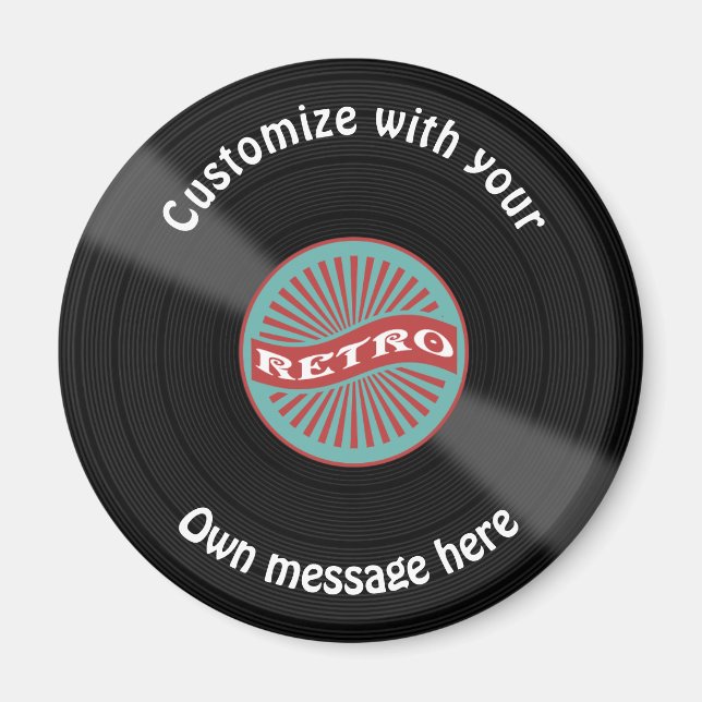 Customized Vinyl Record Magnet (Front)