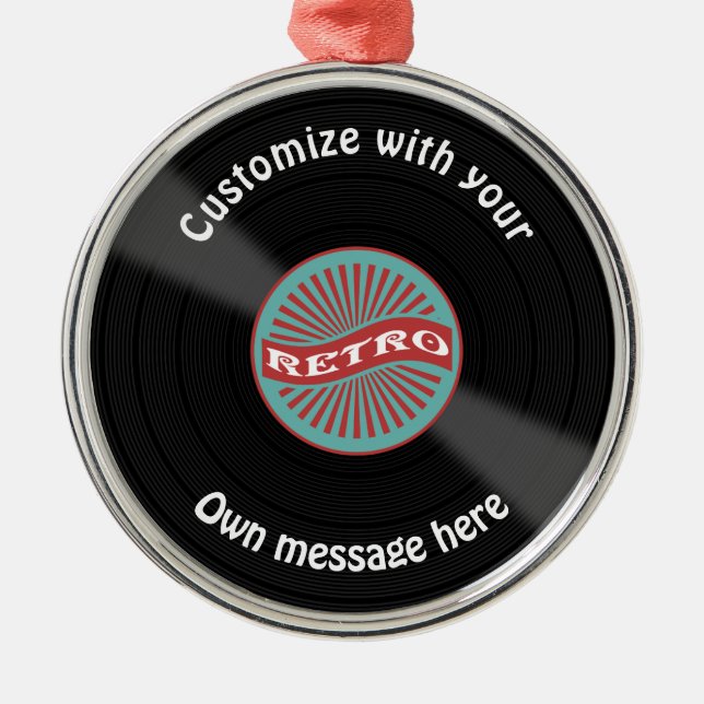 Customized Vinyl Record Metal Ornament (Front)