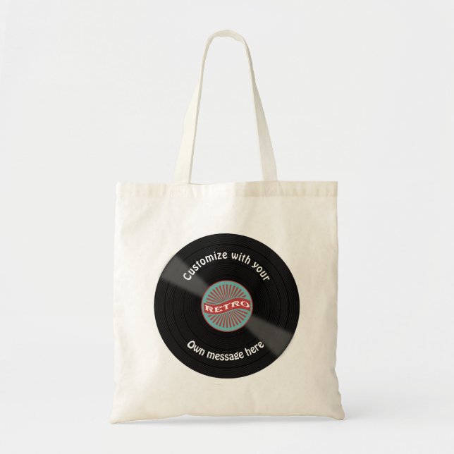 Customized Vinyl Record Tote Bag (Front)