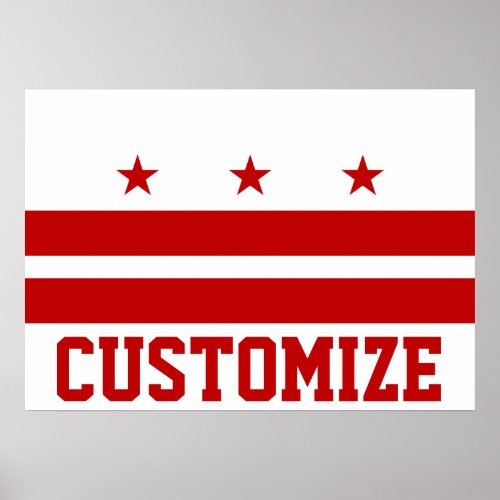 Customized Washington DC Flag Poster