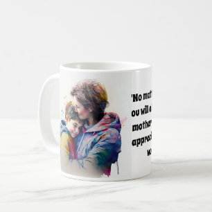 CUSTOMIZED WATERCOLOR PORTRAIT OF MOM AND SON COFFEE MUG