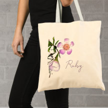 Customized Wax Flower Floral Tote Bag
