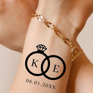 Customized Wedding Anniversary Bachelorette Party Temporary Tattoos