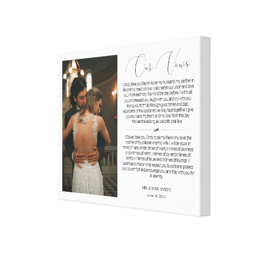 Customized Wedding Anniversary Photo & Vows