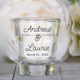 Customized Wedding Favors Couples Engagement Party Shot Glass