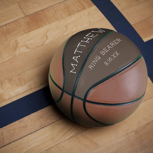 Customized Wedding Ring Bearer Keepsake Basketball