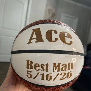 Customized Wedding Ring Bearer Keepsake Mini Basketball