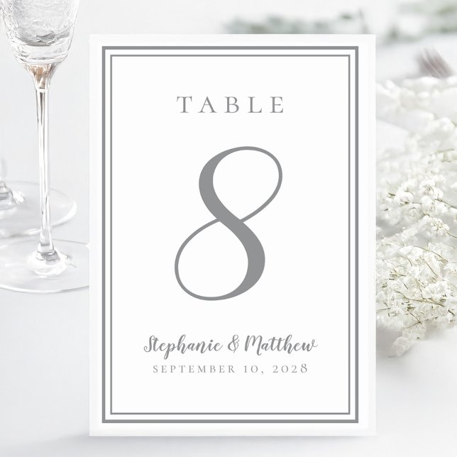 Customized Wedding Table Number Chic Gray (Customized Wedding Table Number Chic Gray)