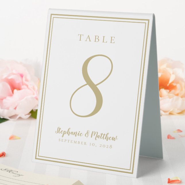 Customized Wedding Table Number Simple Chic Gold Table Tent (In SItu (Wedding))