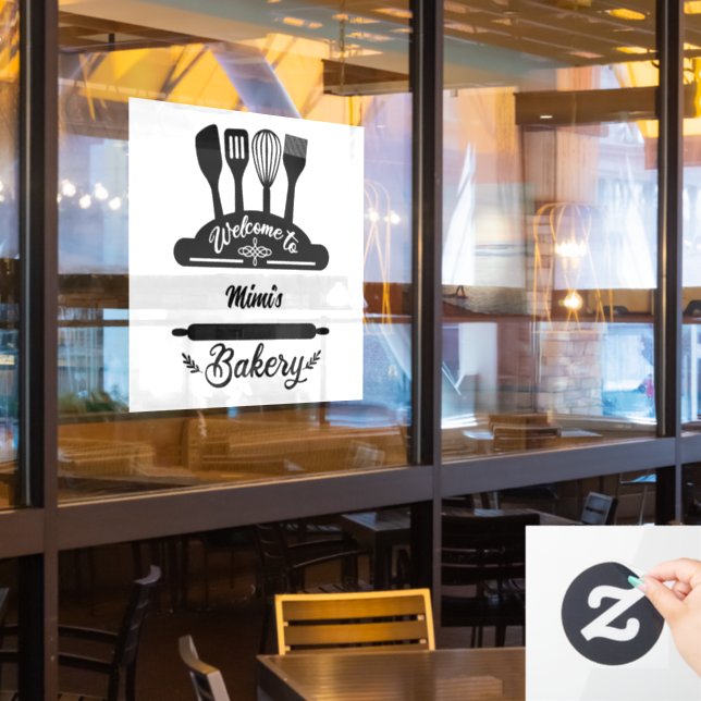 Customized Welcome To Bakery Window Cling (Restaurant Window)