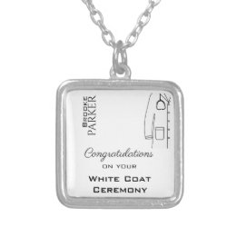 Customized White Coat Ceremony Congratulations Silver Plated Necklace