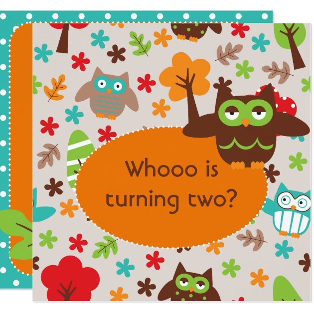 Customized Whoot Owl Birthday Invites