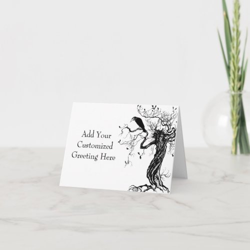 Customized Wicca Witchy Monochrome Greeting Card