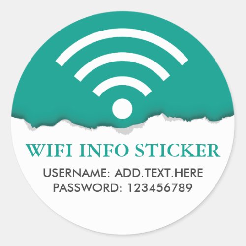 Customized WiFi Internet Access Information Classic Round Sticker