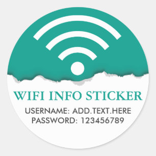Customized WiFi /Internet Access Information Classic Round Sticker