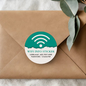 Customized WiFi /Internet Access Information Classic Round Sticker