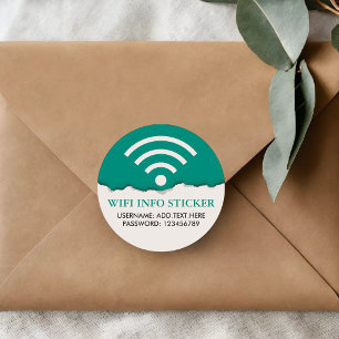 Customized WiFi /Internet Access Information Classic Round Sticker