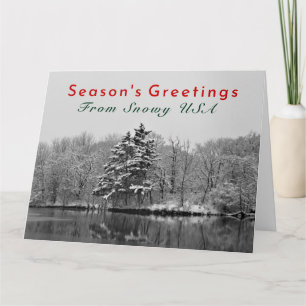 Customized Winter Wonderland, Snowy USA Christmas Card
