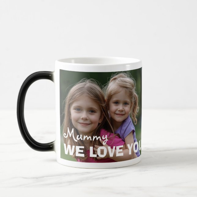 Customized with 2 and text color morph mug  (Left)