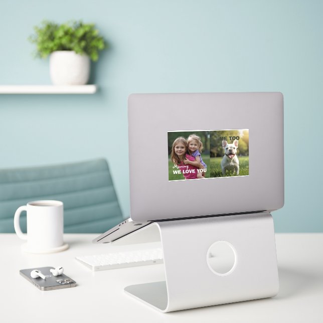 Customized with 2 and text sticker (Laptop On Desk)