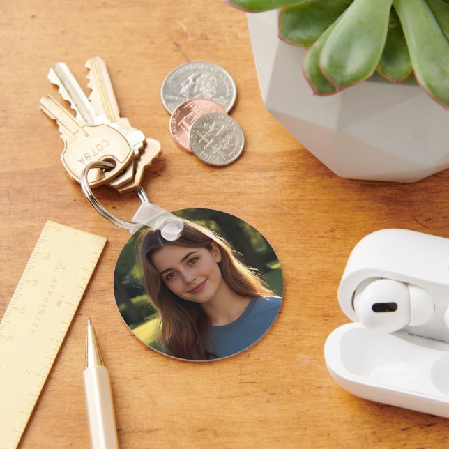 Customized with two photos keychain (Desk)