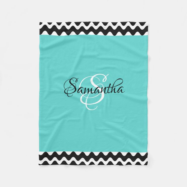 Customized with Your Name & Initial - Fleece Blanket (Front)
