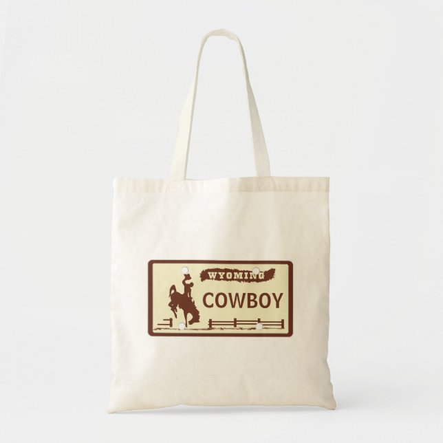 Customized Wyoming License Plate Tote Bag (Front)