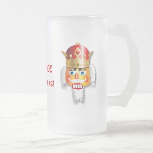 Customized Xmas Nutcracker King Frosted Glass Beer Mug