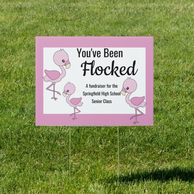 Customized Yard Flocking Flamingos Yard Sign (Insitu)