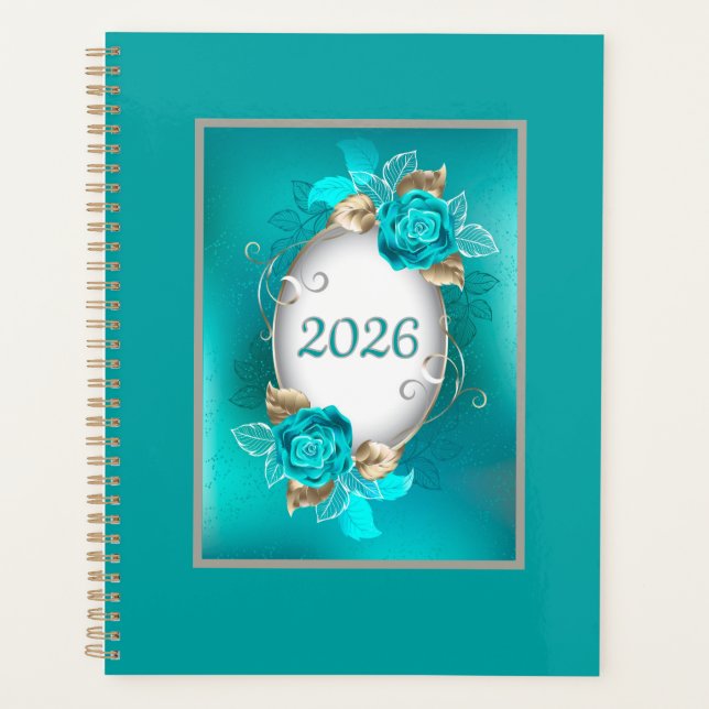 Customized Yearly Teal Planner (Front)