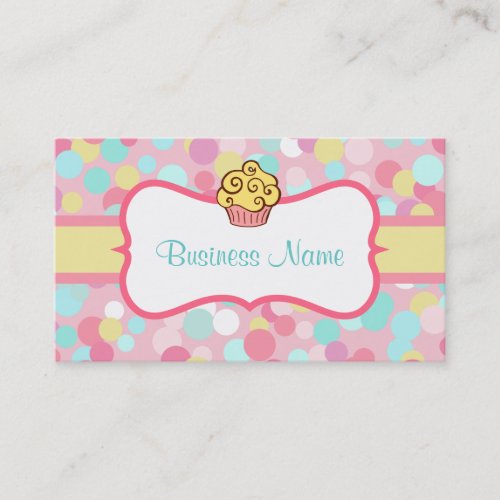 Customized Yellow Cupcake Business Card