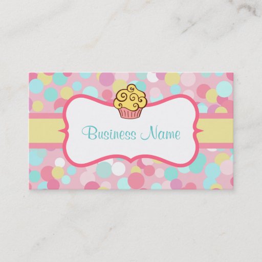 Customizable Customized Yellow Cupcake Business Card