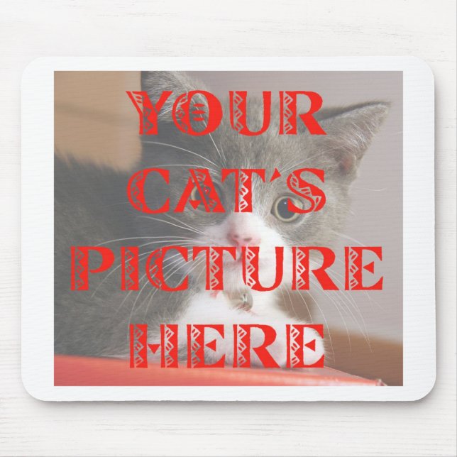Customized Your Cat's Photo Mouse Pad (Front)