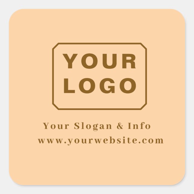 Customized Your Logo Stylish Minimal Business logo Square Sticker (Front)