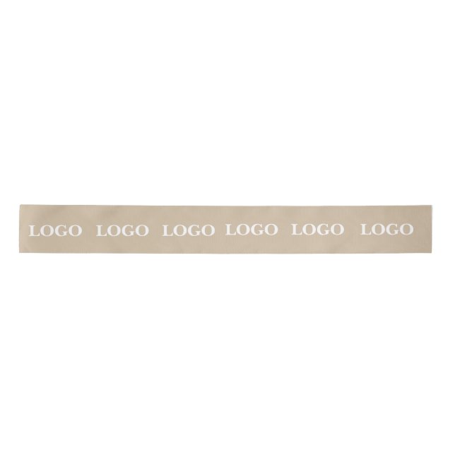CUSTOMIZED YOUR LOGO STYLISH MODERN SMALL BUSINESS SATIN RIBBON (Front)