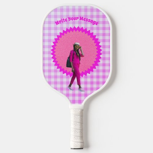Customized Your Photo Message Barbie Pickleball Paddle