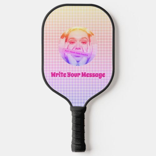 Customized Your Photo Message PInk Pickleball Paddle