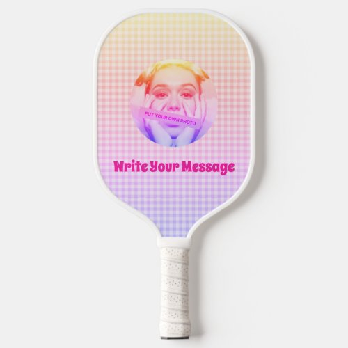 Customized Your Photo Message PInk Pickleball Paddle