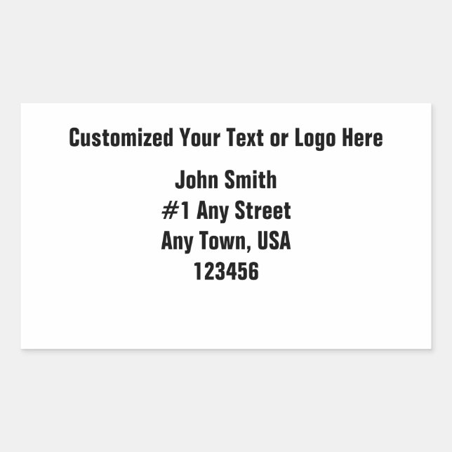 Customized Your Text or Logo Here Rectangular Sticker (Front)