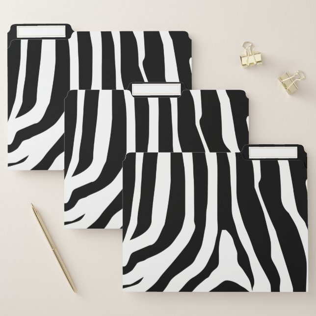 Customized Zebra Print Stripes Pattern  File Folder (Set)