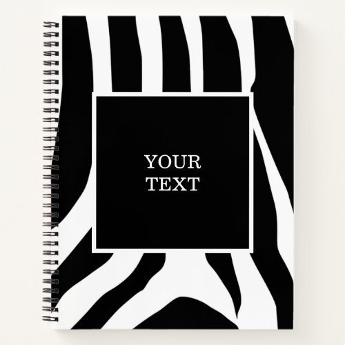 Customized Zebra Print Stripes Pattern Notebook