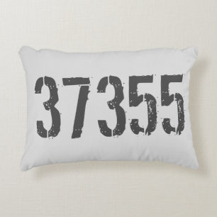 Customized Zip Code Grey Rustic Accent Pillow
