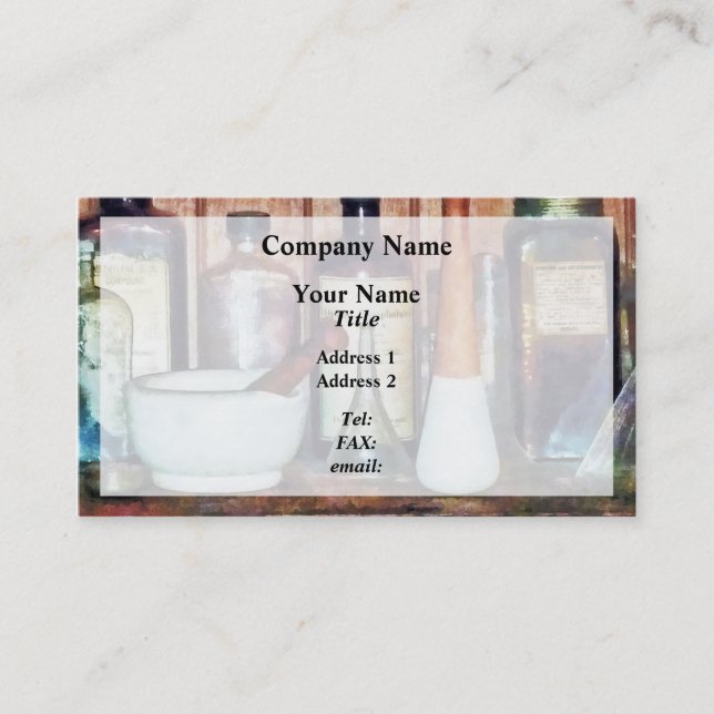 CustomizMortar and Pestle and Pestlee Product Business Card (Front)