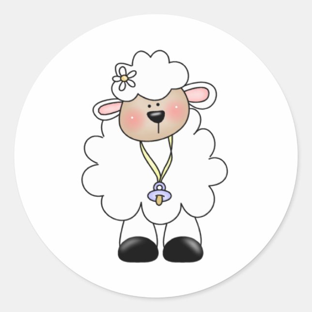 CUSTOMLAMBBLUE CLASSIC ROUND STICKER (Front)