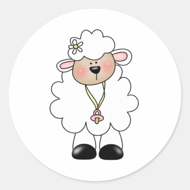 customlampink classic round sticker (Front)