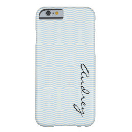 CustomName Blue Stripes Barely There iPhone 6 Case