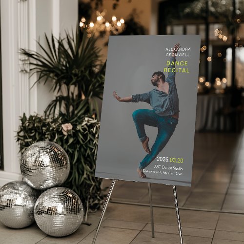 CustomPhoto Green Minimalist Dance Recital Welcome Foam Board
