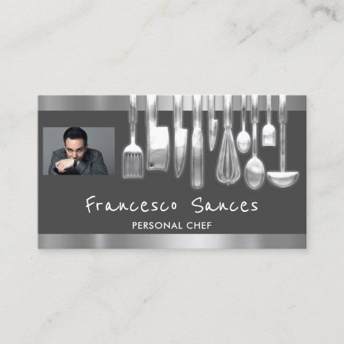 CustomPhoto QRCode Personal Chef CookingRestaurant Business Card