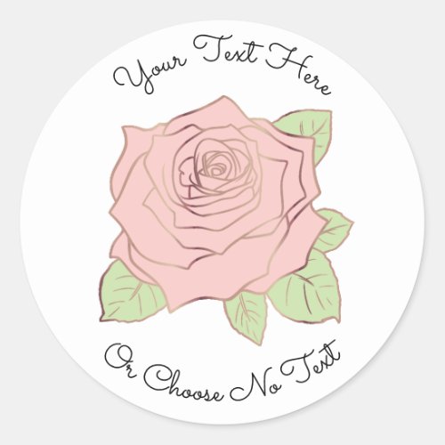 CustomText  Elegant Pink Rose Gold Romantic Chic Classic Round Sticker